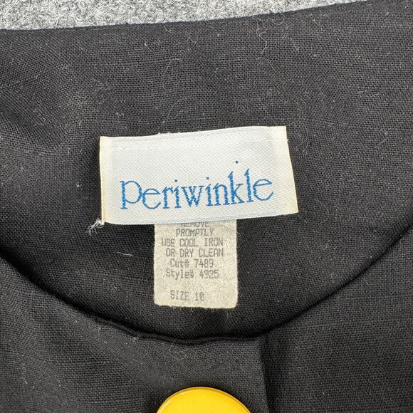 Vintage 90s Black Midi Dress Color Button Mod Minimalist Art Teacher - Picture 4 of 5